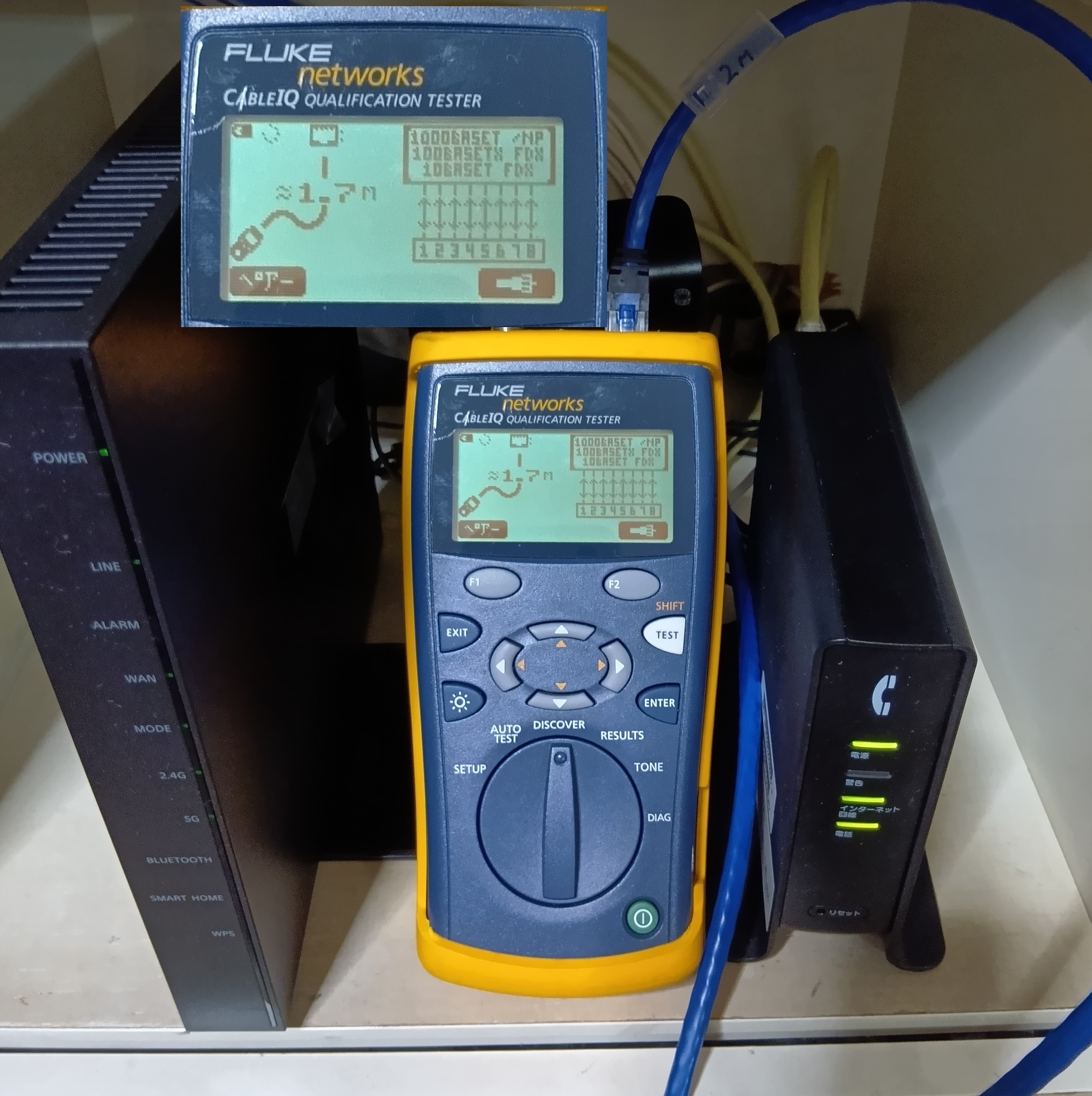 jpg画像:NURO光2G ONU フルークケーブル検証結果 1G以上8芯 No1-8 2026/06/25